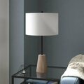 Hudson & Canal 25.5 in. Killian Limed Oak Table Lamp with Fabric Shade, Matte Black TL1745